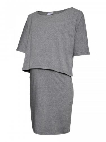 mamalicious, Jerseykleid zum Stillen geeignet, graumeliert, S - XL, € 39,95 REDUZIERT!